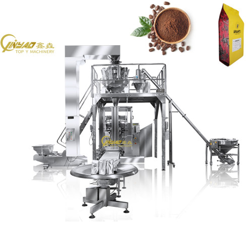 VFFS Food Packaging Coffee Bean Coffee Powder Quad Seal Automatic Packing Machine