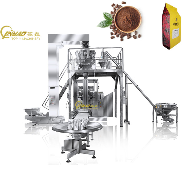VFFS Food Packaging Coffee Bean Coffee Powder Quad Seal Automatic Packing Machine
