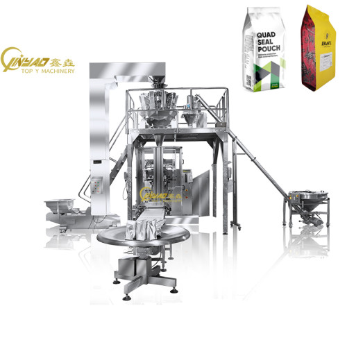 SUS304 Multi-Function Vertical Packing Machine Granule Powder Stand-up Bag Quad-seal Packing Machine