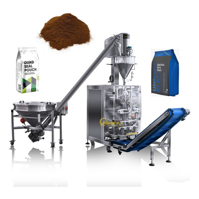 Automatic Milk/Coffee Powder Stand-Up Bag for Quad Seal VFFS Packing Machine