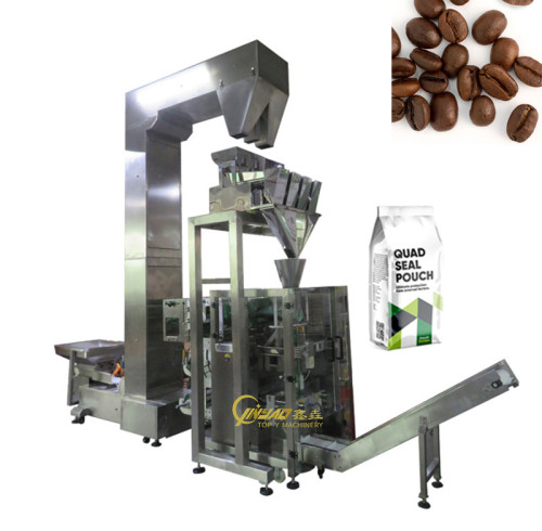 Fully Coffee Auto Quad Seal Bag Stand up Pouch Food Packaging Automatic 4 Side Seal Packing Machine