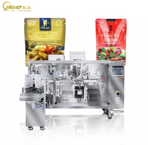 Factory Automatic Instant Foodstuff Fast Foods Chicken Meat Stand up Retort Pouch Packaging Machine