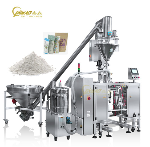 Fully Automatic Doypack Pouch Ground Coffee Milk Cocoa Soy Protein Powder Flour Premade Bag Filling Packing Machine