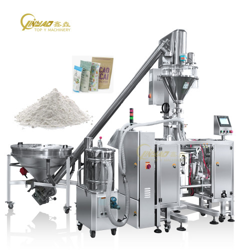 Fully Automatic Doypack Pouch Ground Coffee Milk Cocoa Soy Protein Powder Flour Premade Bag Filling Packing Machine