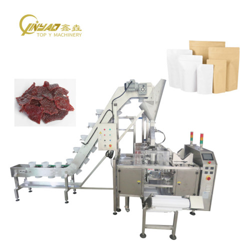 Automatic Beef Jerky Dried Nuts Peanuts Cashew Granule Stand up Pouch Doypack Filling and Packing Machine