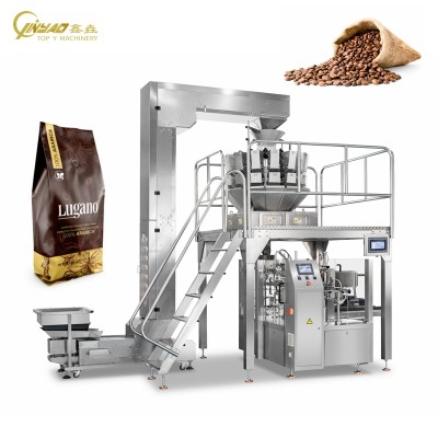 Automatic Rotary Packaging Machine Coffee Capsule Beans Premade Pouch Gusset Bag Packing Machine