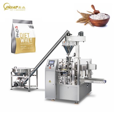 500g 1kg Wheat Flour Maize Flour Powder Pouch Bag Doypack Filling Sealing Packing Rotary Packaging Machine