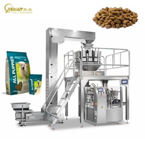 Automatic Gusset Pouch Doypack Packaging Machinery Pet cat Dog Granule Food Premade Bag Rotary Packing Machine