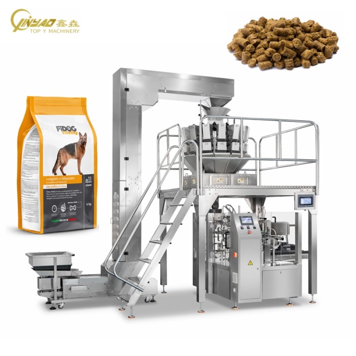 High Speed Rotary Premade Gusset Pouch Bag Doypack Packaging Animal Pelleted Feed Food Packing Machine