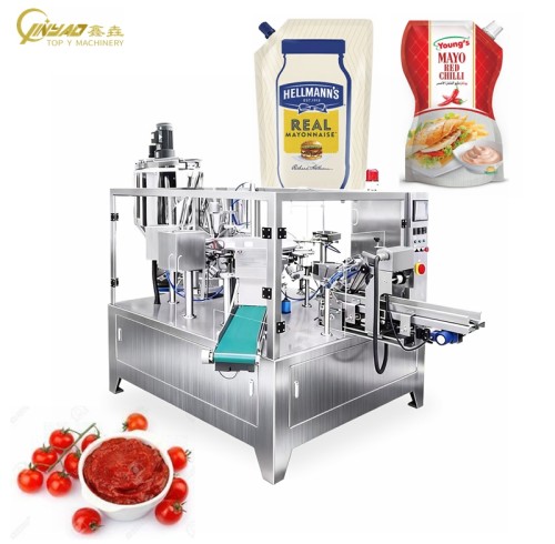 Automatic Rotary Packaging Machine Sauce and Paste Premade Pouch Fill Seal Packing Machine for Mayonnaise