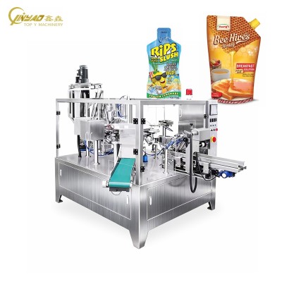 Fully Automatic Strawberry Jam Premade Bag Doypack Rotary Packing Machine Fruit Jam Packaging Machine