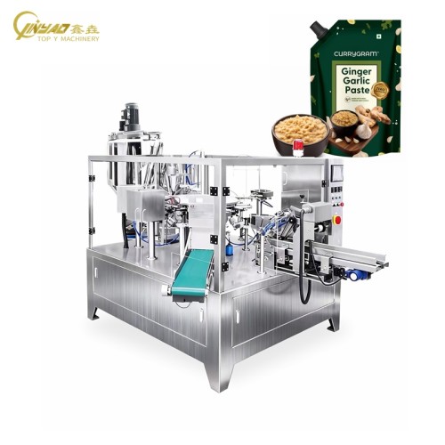 Automatic Rotary High-viscosity Ginger Garlic Paste Sauce Sachet Premade Pouch Doypack Packaging Machine