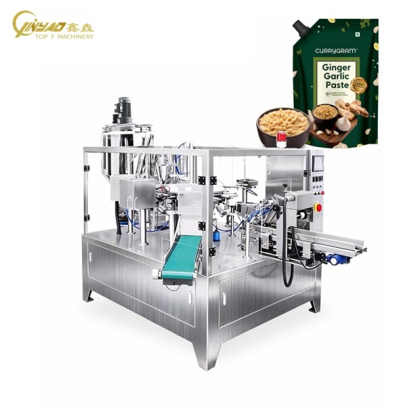 Automatic Rotary High-viscosity Ginger Garlic Paste Sauce Sachet Premade Pouch Doypack Packaging Machine