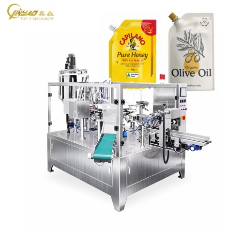 High Speed Multi-function Open Bag Pack Palm Oil Premade Pouch Doypack Packaging Machine for Liquid