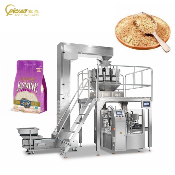 Automatic Rotary Granule Packaging Machine Premade Pouch 500g 1kg 2kg Rice Packing Machine
