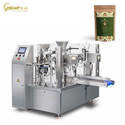 High Speed Rotary Package Doypack Premade Tea Leaves Kraft Paper Pouch Packing Machine