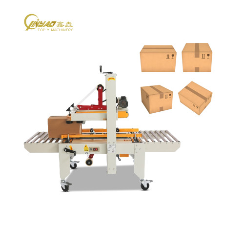 Top Y Semi Automatic Box Taping Machine Carton Sealer Top & Bottom Driven Belt Carton Box Sealer