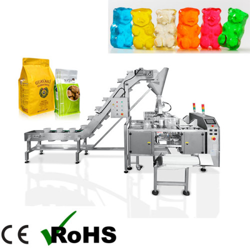 Semi-automatic Beef Jerky Dried Nuts Peanuts Cashew Granule Stand up Pouch Doypack Filling and Packing Machine