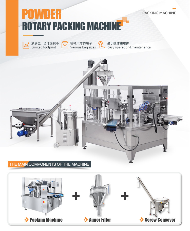máquina rotativa de envasado de polvo
