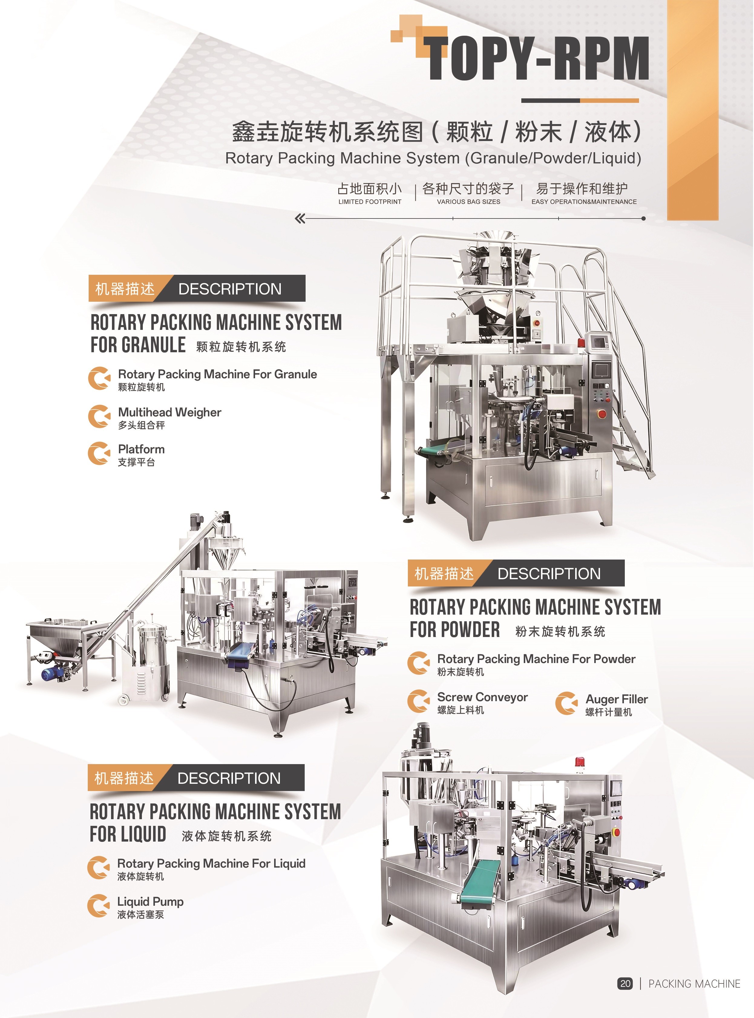 Diverse product applications for rotary packing machines