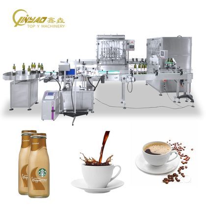 Coffee & Ready-to-Drink Filling Machine — <span>2/4/6 Head Caramel & Cappuccino Bottle Filler</span>