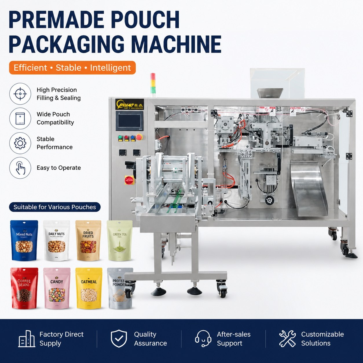 ¿Qué es una máquina empacadora horizontal de bolsas preformadas y por qué necesita una de TOP Y MACHINERY?