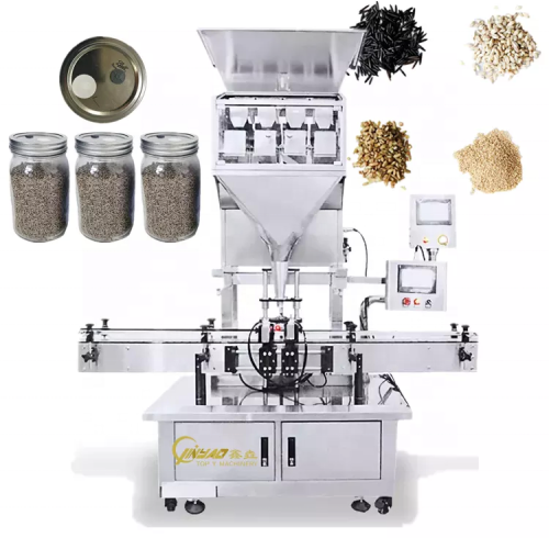 Top Y Linear Weigher Automatic Rice Beans Seeds Oat Grain Bottle Jar Small Granule Filling Machine