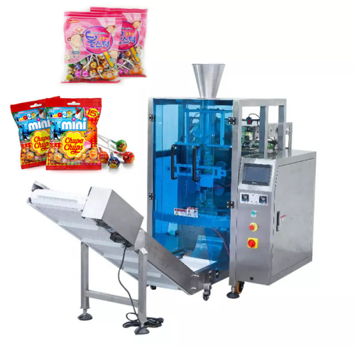 Three Sides Sealing Sesame Candy Wire Nail Vffs Lollipop Dried Beef Vacuum Packaging Machine