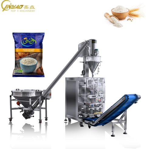 Wheat Flour VFFS Packing Machine Cornflour Auger Filling Dosing Roll Film Vertical Packing Machine