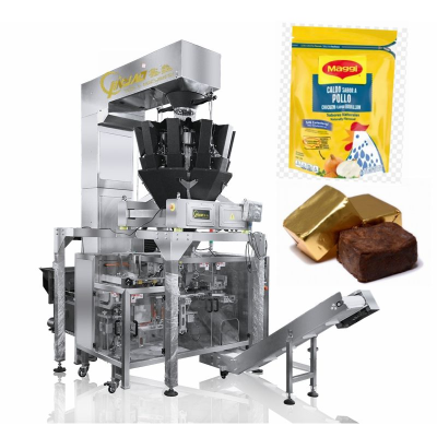 Automatic Chicken Flavor Soup Stock Bouillon Cube Packing Machine Premade Bag Seasoning Cubes Packaging Machine