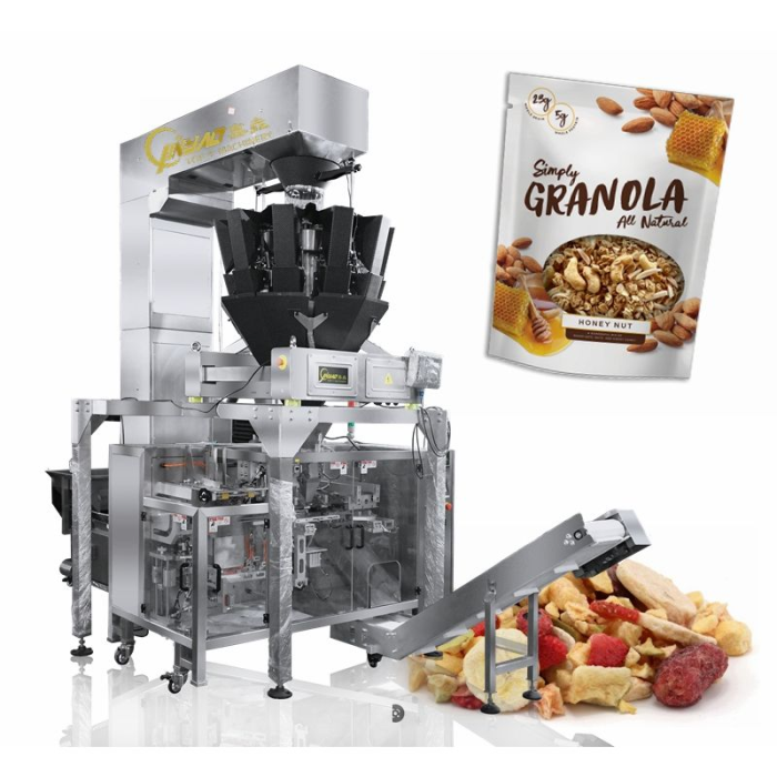 Automatic Nuts Pouch Doypack Multihead Weigher Premade Bag Granule Packing Zipper Pouch Packaging Machines