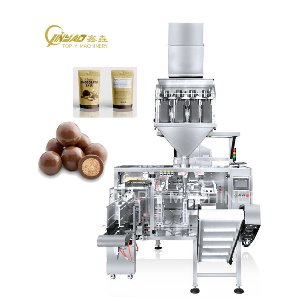 Automatic Ziplock Bag Snack Food Chocolate Ball Packing Machine Premade Pouch Chocolate Packaging Machine