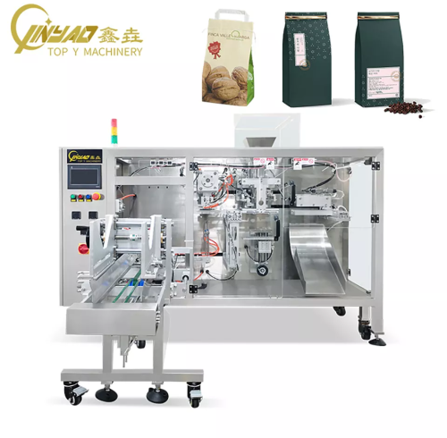 Automatic Cookies Biscuits Packing Machine Tin-tie M shape Gusset Paper Bag Packaging Machine