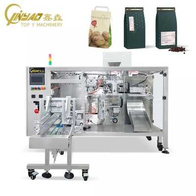 Automatic Cookies Biscuits Packing Machine Tin-tie M shape Gusset Paper Bag Packaging Machine