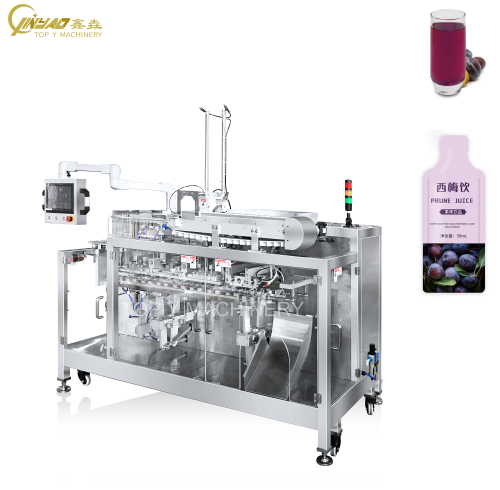 High Speed Prune Juice Premade Pouch Duplex Horizontal Packaging Machine with Servo Motor Control Match Liquid Pump