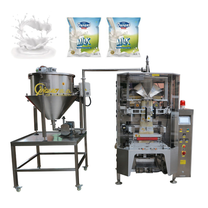 Automatic Vertical Weighing Packaging Filling Honey Liquid Fresh Milk Bag Yogurt Packing Machine