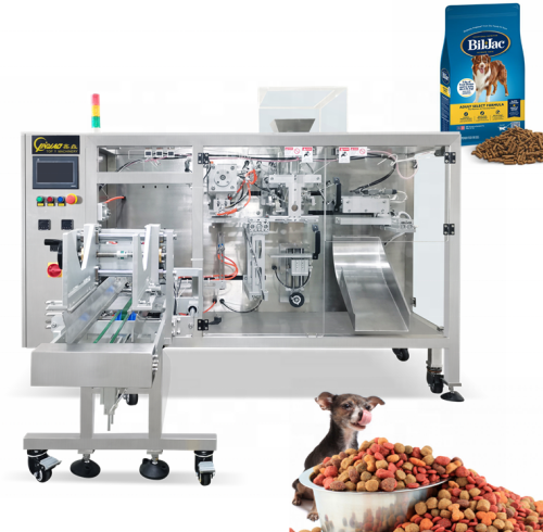 High Speed Horizontal Premade Pouch Filling Sealing Dog Treat Cat Food Fish Food Pet Food Packaging Machine