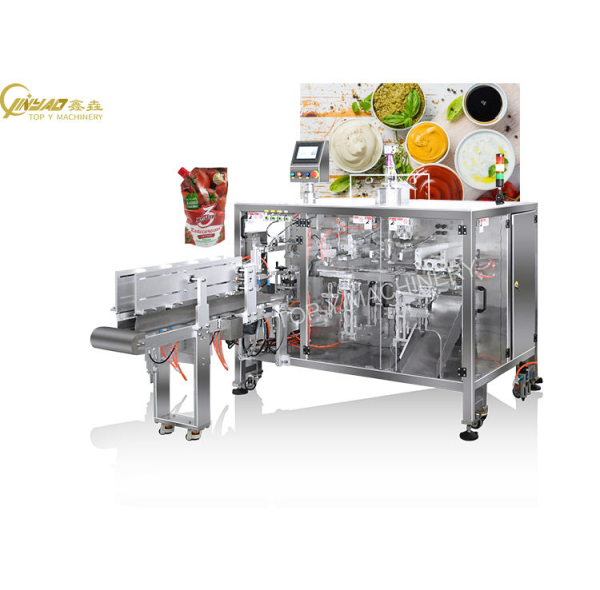 Horizontal Doypack Filling Machine Premade Plastic Pouch Bearnaise Sauce Barbecue Sauce Packaging Machine