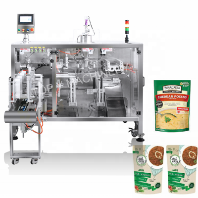 Automatic Pouch Pre-Made Soup Meal Rice Meat Packaging Machine with Filling Function