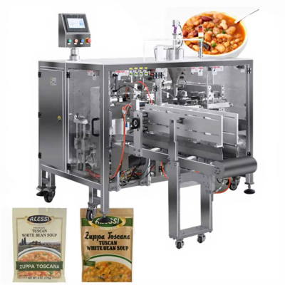 Automatic 100ml 200ml 500ml White Bean Soup Filling Machine Pouch Doypack Bag Packaging Machine