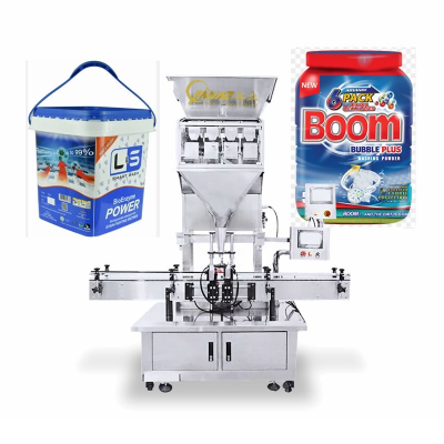 Automatic Laundry Detergent Powder Bottle Packaging Machine Glass and Metal Jar Filling Packing
