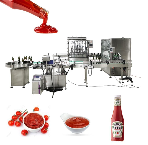 Automatic Glass Bottle Milk Beer Wax Liquid Tomato Sauce Paste Juice Can Weighing Filling Machine