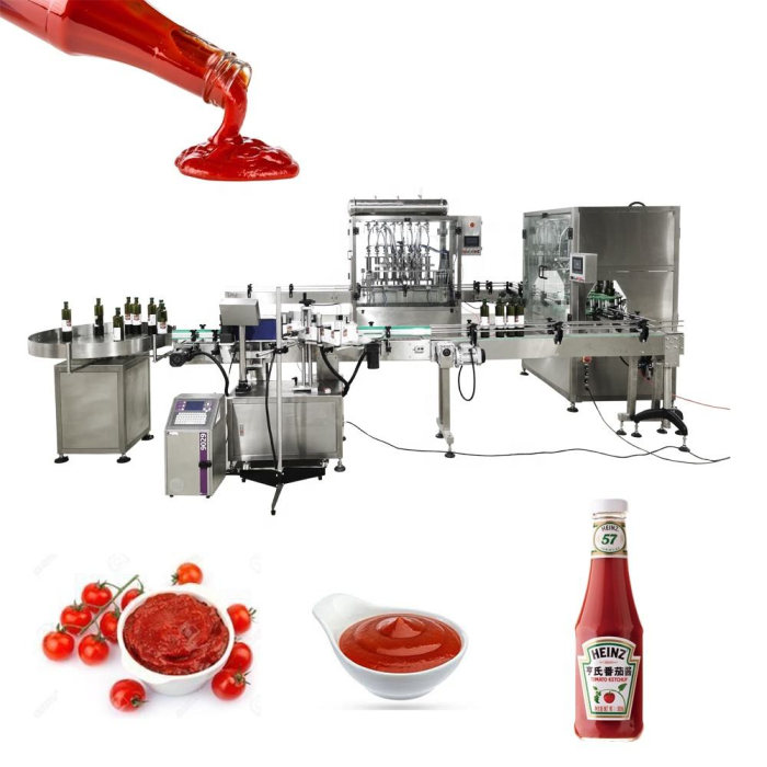 Automatic Glass Bottle Milk Beer Wax Liquid Tomato Sauce Paste Juice Can Weighing Filling Machine