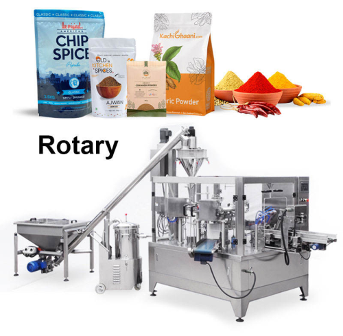 Spice Coffee Milk Powder Wheat Corn Flour Doypack Premade Bag Rotary Packaging Machine