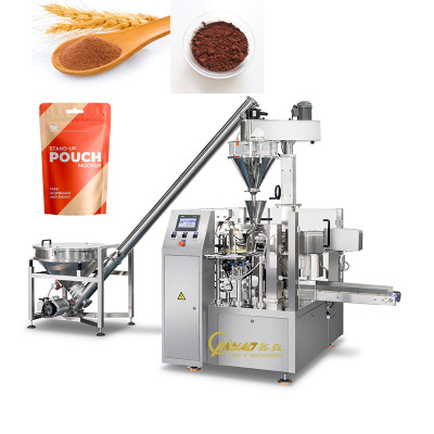 Automatic Multi-Function Plastic Bags and Stand-up Pouches Snack Seasoning Powder Rotary Packing Machine