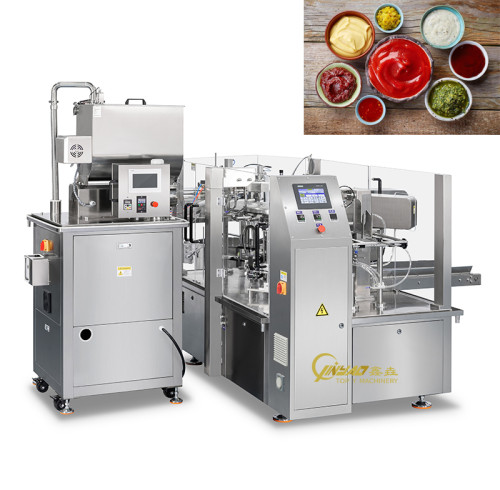 Tomato Sauce Ketchup Premade Bag PLC Controlled Fully Automatic Liquid Filling Packaging Machine