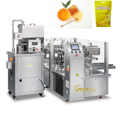 Honey Syrup Liquid Premade Bag Filling Sealing Machine Food Pouch Rotary Packaging Machine