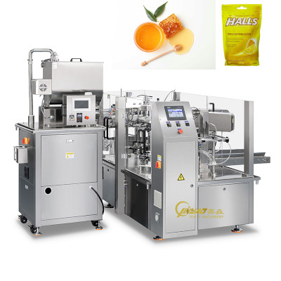 Honey Syrup Liquid Premade Bag Filling Sealing Machine Food Pouch Rotary Packaging Machine
