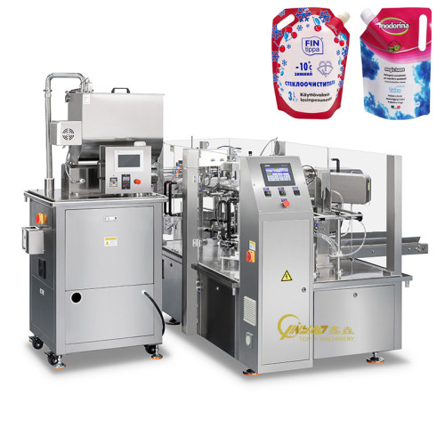 Automatic 500g 1L Laundry Liquid Packing Machine Sauce Spout Bag Rotary Packing Machine