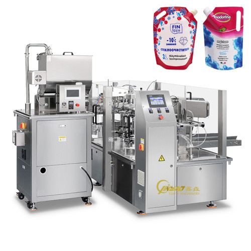 Automatic 500g 1L Laundry Liquid Packing Machine Sauce Spout Bag Rotary Packing Machine
